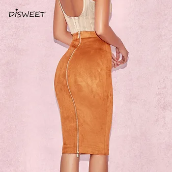

Fashion Soft Slim Woman Skirt Concise High Waist Zipper Bag Hip Skirt Ladies Casual Tight Solid Color New Spring Skirt 2020