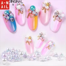 Японский стиль аксессуары для маникюра Русалка жемчуг удобный легкий бой 12 цветов полукруглая жемчужина консервы