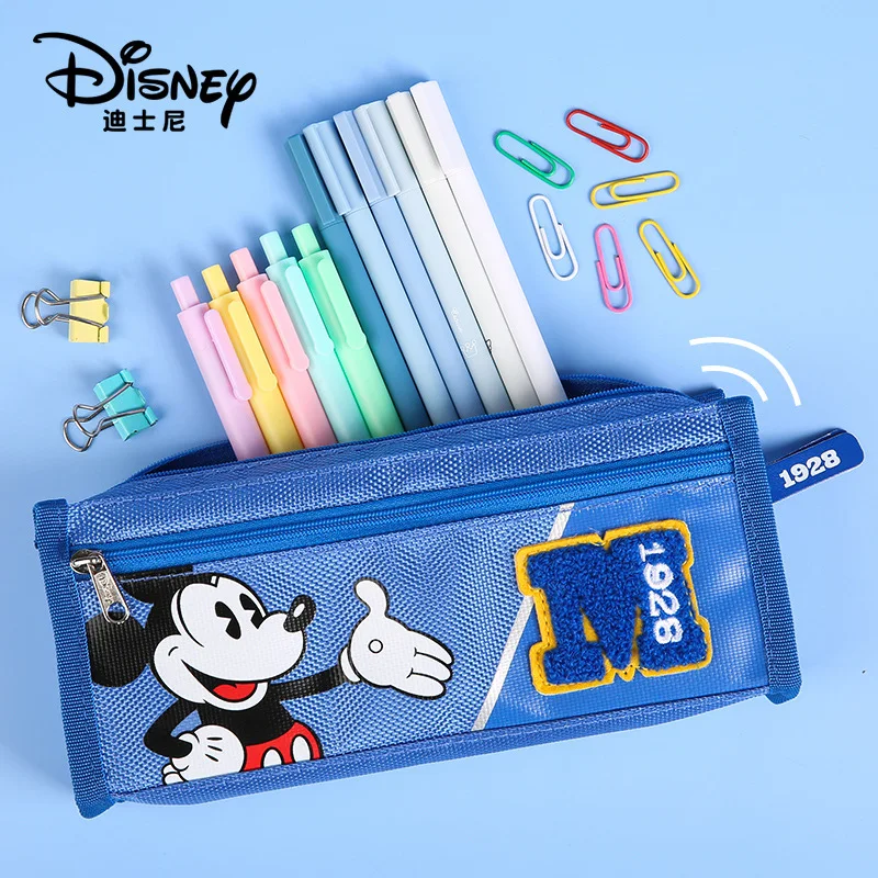 Estuche de lápices de Disney con dibujos animados de Mickey, de papelería de secado rápido resistente al desgaste, bolsa de lápices de lona de gran capacidad, regalo - AliExpress Suministros para