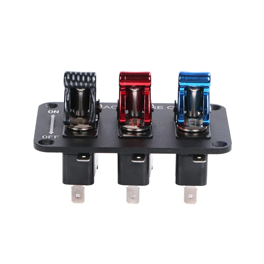 DC12V 20A панель с переключателями из углеродного волокна и красный и синий гоночный панель переключения для автомобиля для гоночного автомобиля с кабелем