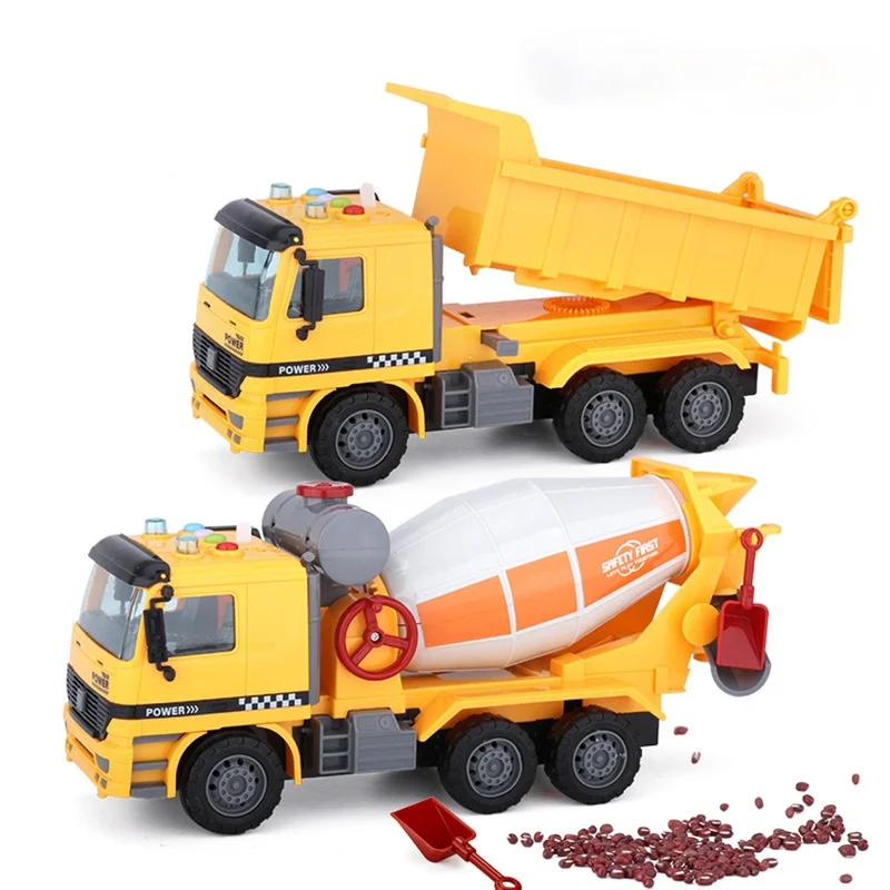 1/16 Engineering Vehicle Dump Truck Mixer Truck Inertia Functionable Children Toy Gift