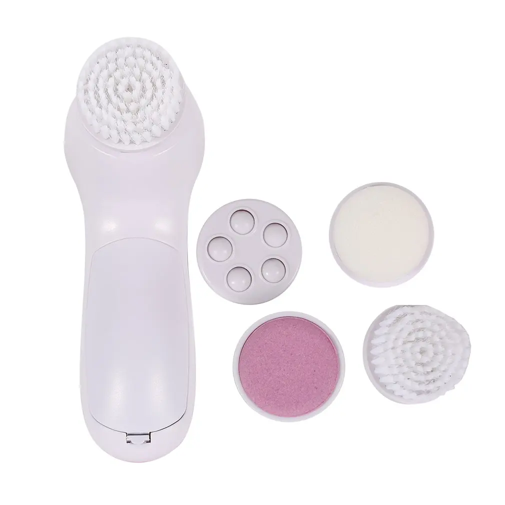 

1 Set 5-in-1 Electric Wash Face Machine Facial Pore Cleaner Body Cleaning Massage Mini Skin Beauty Massager Brush