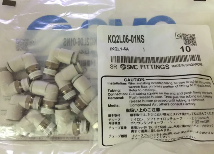 

1Bag/10pcs New SMC KQ2L06-01NS KQ2L0601NS Fittings