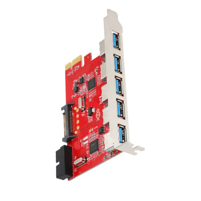 

NEW 5-Port USB 3.0 PCI-E Expansion Riser Card Internal 19 Pin Connector For PC