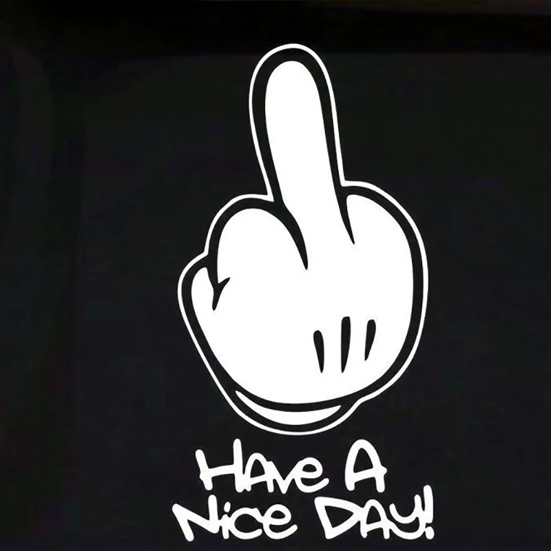 Наклейка на средний палец забавная Виниловая наклейка для автомобиля двери