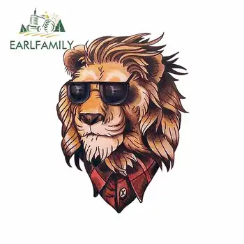 

EARLFAMILY 13cm x 9.5cm for Lion Head Fine Decal Waterproof Fashion 3D Stickers Scratch-proof Interesting Car Sticker