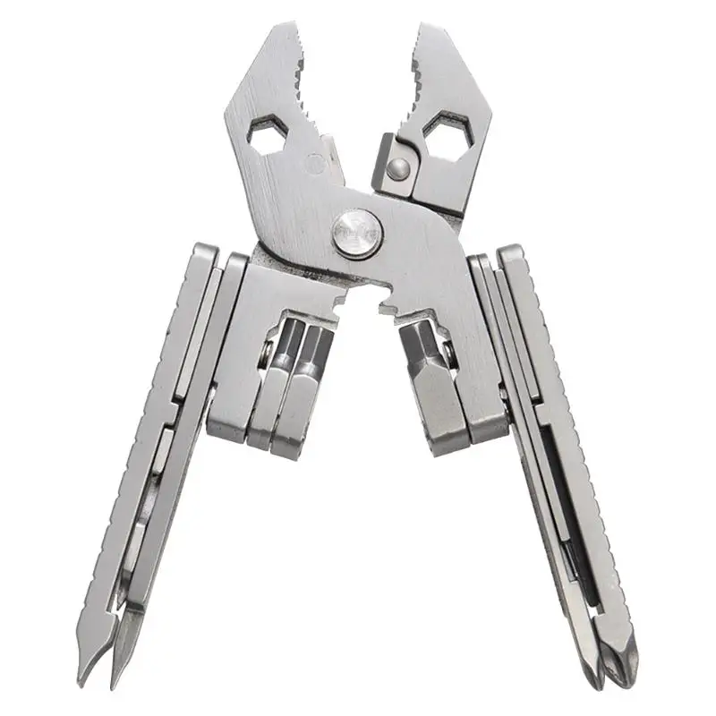 

EDC Multifunctional Plier 25 in 1 Stainless Steel Folding Wire Stripper Cutter Clamp Survival Tool Multitool for Outdoor Indoor
