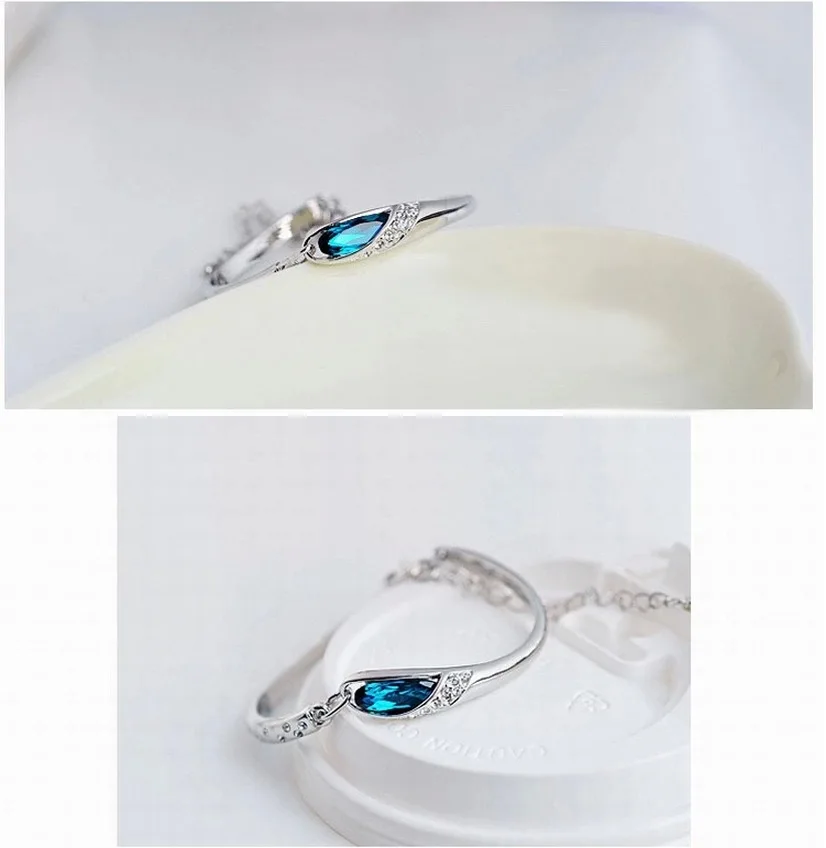 Высокое качество горный хрусталь кристалл стекло обувь браслеты модные 925 пробы серебряные ювелирные изделия для женщин браслет