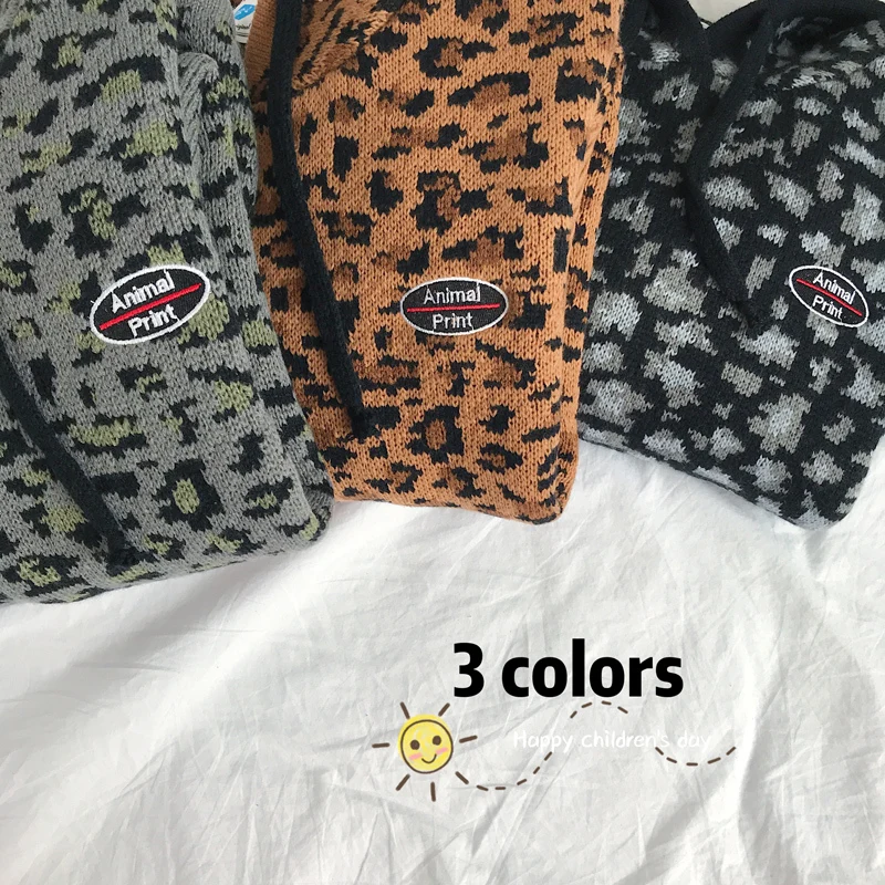 Winter Leopard Sweater Men Warm Fashion Print Casual Hooded Sweaters Man Sweter Clothes Loose Long-sleeved Pullover Men M-2XL