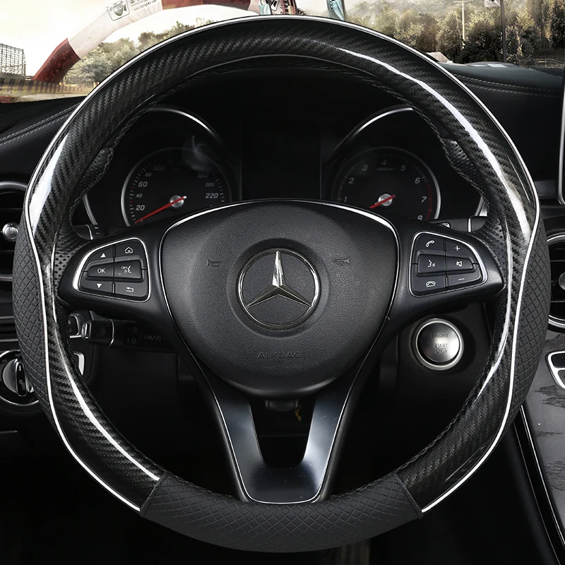 Carbon Fibre+Leather Car Steering Wheel Cover For VW GOLF 7 2015 POLO JATTA Passat Tiguan For Nissan Qashqai J11 X-trail T32 Carbon Fibre+Leather Car Steering Wheel Cover For VW GOLF 7 2015 POLO JATTA Passat Tiguan For Nissan Qashqai J11 X-trail T32
