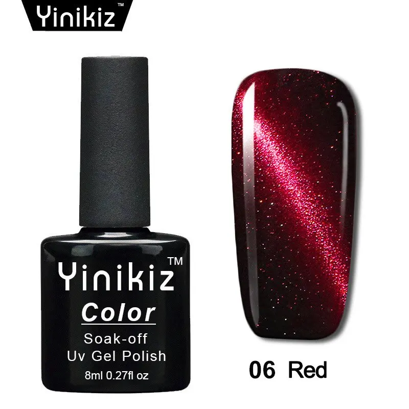 06 Мода 5D красный кошачий глаз УФ Гель-лак для маникюра Полупостоянный гель UV Vernis светодиодный Гель-лак впитываемый для ногтей художественный Гель-лак для ногтей 12 видов цветов - Цвет: 06