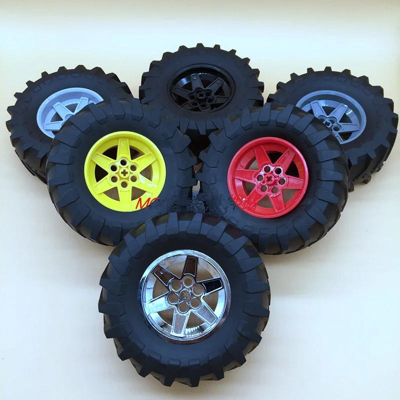 2 шт./лот совместимые с логотипами Technic Wheels 107*44 мм ZR Rim Wheel Tire Hub 23798 15038 fit 42054