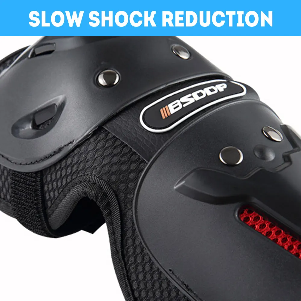 Cycling Kneepad Motorcycle Elbow Pad Warm Off-Road Knee Pads Cross-Country Race Protector 4pcs Black Universal