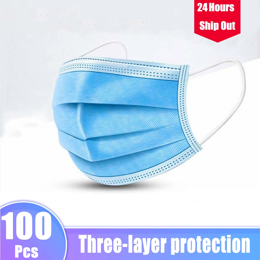 

100Pcs/ Mask Filter Disposable Dust Respirator Safety Elastic Facial Dust-Proof Safety Masks