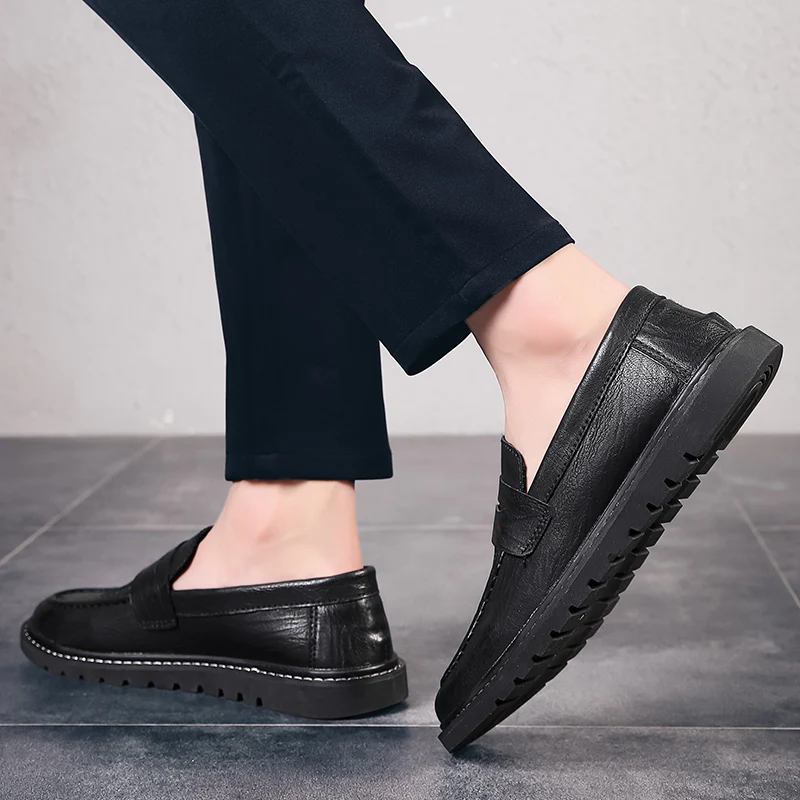 spring and autumn British style leather casual shoes men's shoes casual lightweight simple classic fashion business shoes