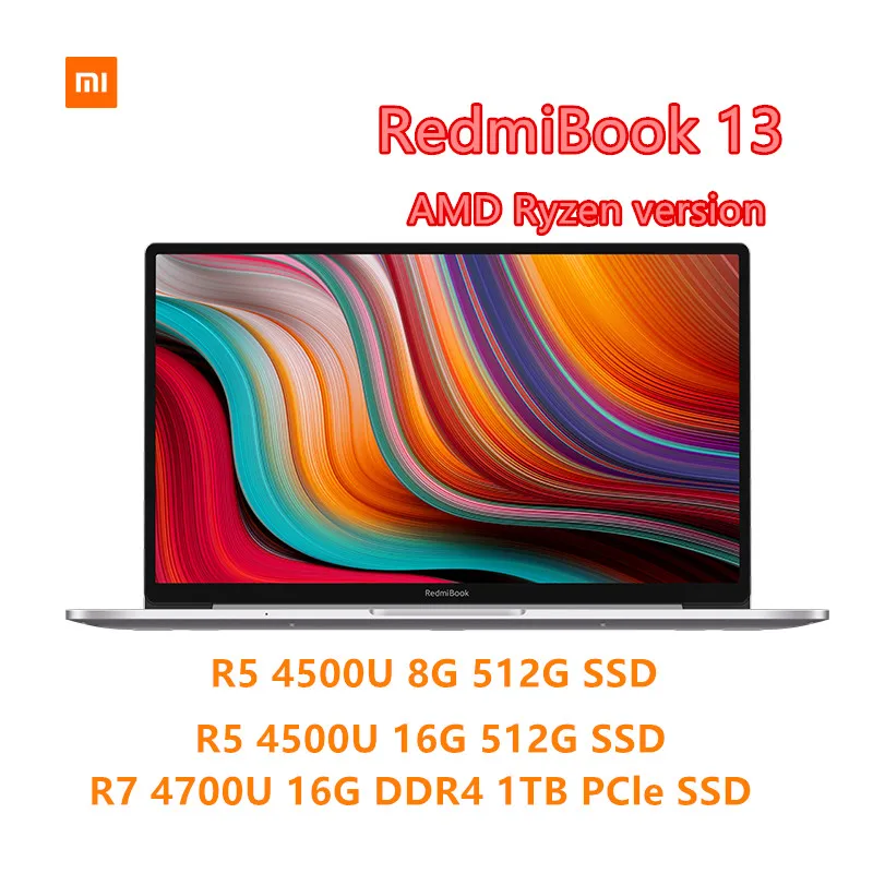 Ноутбук Xiaomi RedmiBook 13 Ryzen Edition с AMD 4700U/4500U 3 дюйма Type C 8 ГБ/16 ГБ DDR4 1 ТБ/512 SSD | Компьютеры и