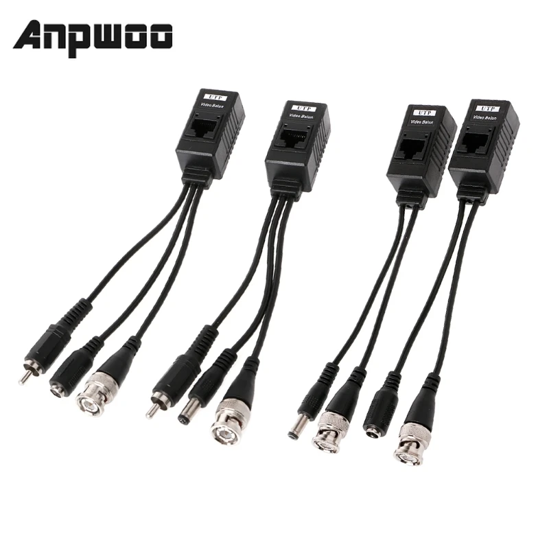 ANPWOO BNC к RJ45 пассивное Питание видео + аудио транссивер для камеры видеонаблюдения