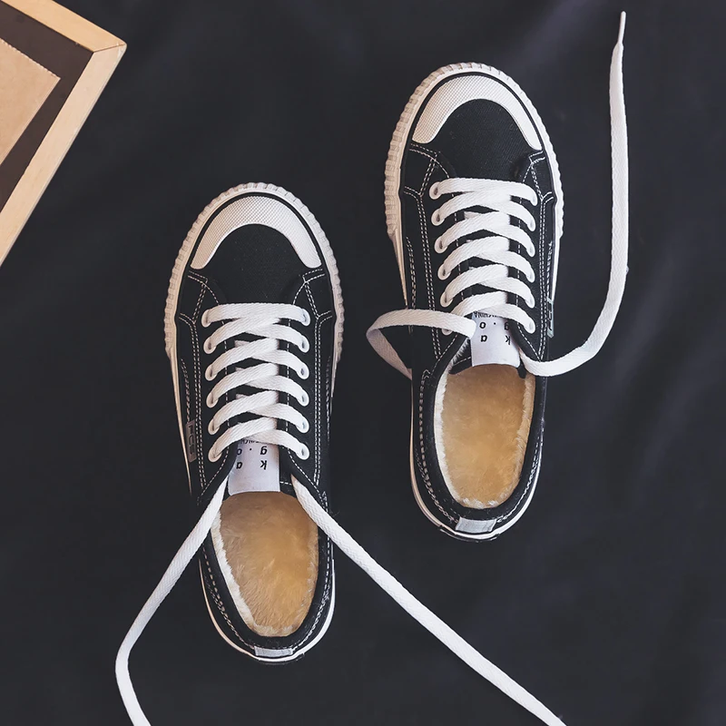 Зимние модные кроссовки Теплая обувь на плоской подошве Новая женская для