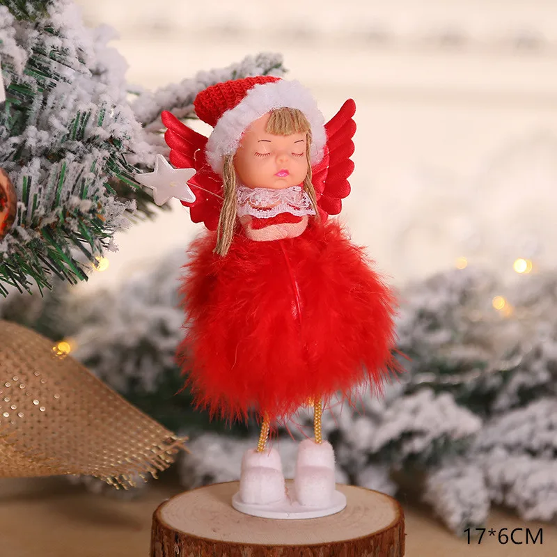 Год Noel Рождественские куклы Ангел подвеска с Санта-Клаусом украшения Рождественская елка украшения для дома дети натальный подарок ремесло - Цвет: 133-red girl