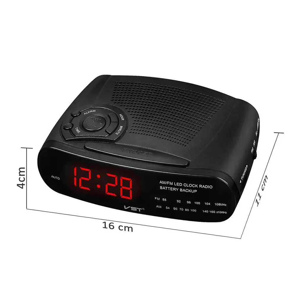 LED Clock Alarm Clock Radio with AM/FM Snooze Function Desktop Alarm Clock Digital Table Radio Gift Home Office Supplies Red