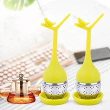 Фильтр для чая, ситечко для чая из нержавеющей стали, нетоксичное Силиконовое чайное ситечко, чайный пакетик из нержавеющей стали, сито-заварник, лист