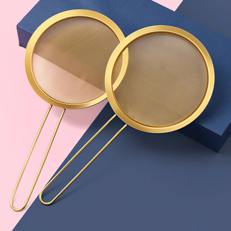 

304 Stainless Steel 80 Mesh Ultrafine Filter Colander Nordic Gold Soybean Milk Filter Oil Filter Spoon Home Kitchen Supplies
