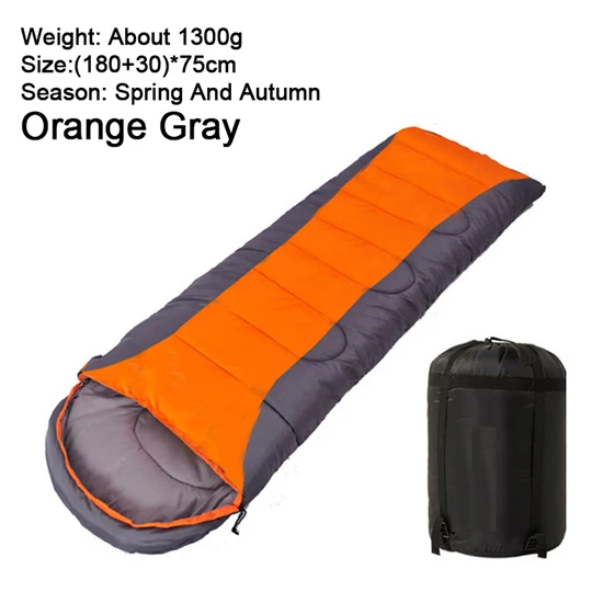 Orange Gray 1300G WEST BIKING спальный мешок для походов, ультра-светильник, походный теплый спальный мешок для путешествий 210*75 см - Цвет: Orange Gray 1300G