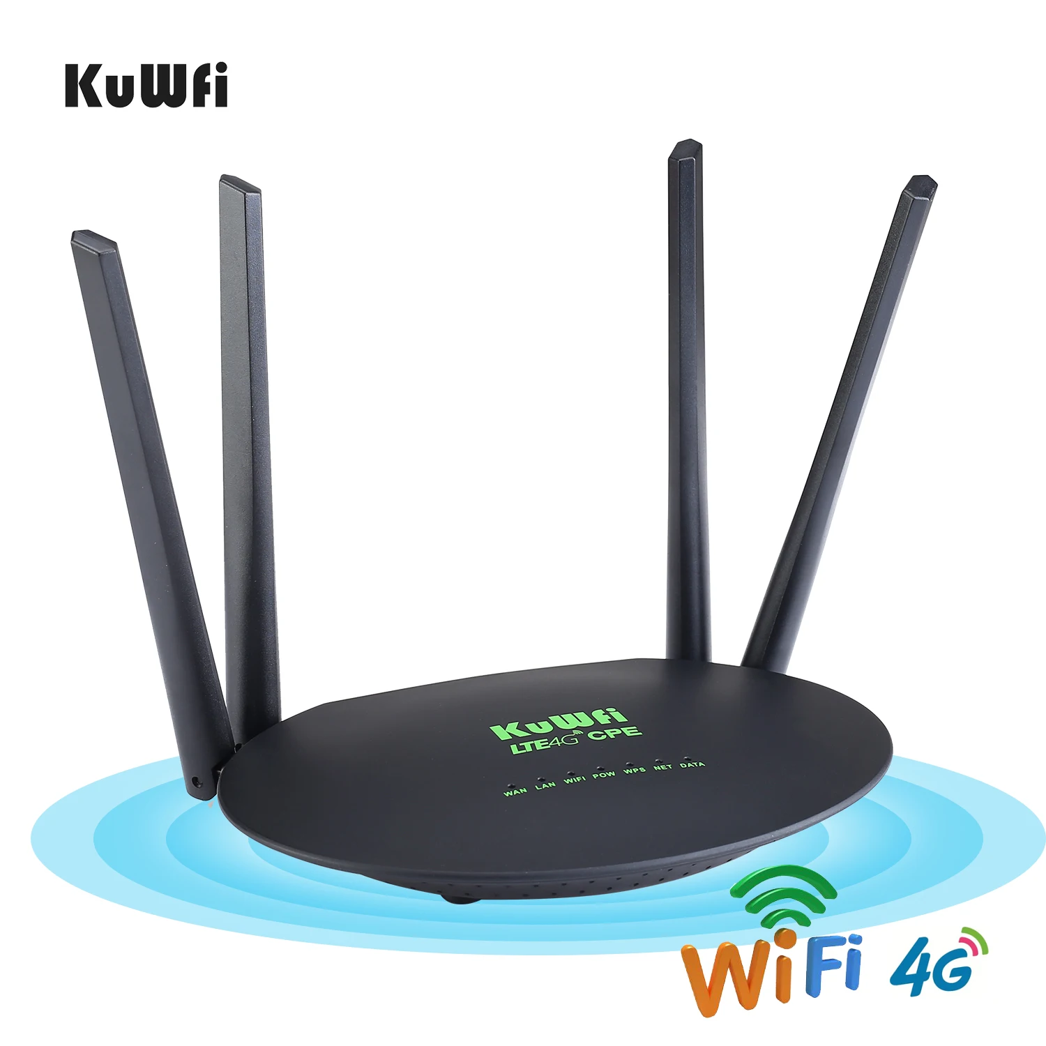 Kuwfi Wireless Cpe 4G Lte Router Wifi 300 Mbps 3G / 4G Lte Router Con Slot Per Sim Card Porta Wan / Lan 4 Pz Antenne Esterne