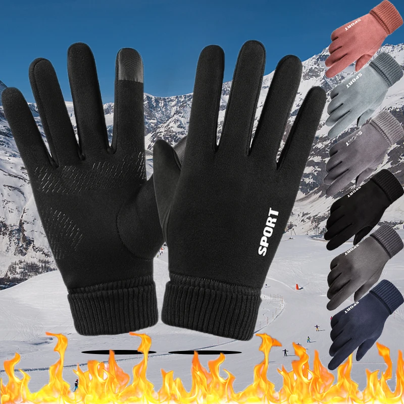 walking gloves mens Winter Warm Outdoor Snow Ski Gloves for Men Women Snowboard Motorcycle Riding Winter Gym Gloves Anti-slip Touchscreen Gloves cotton gloves for men