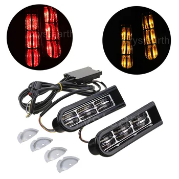

For Harley Touring Electra Glide Road King 2014-2017 Saddlebag Filler Inserts Support LED Light Flowing Turn Signals Tail Light