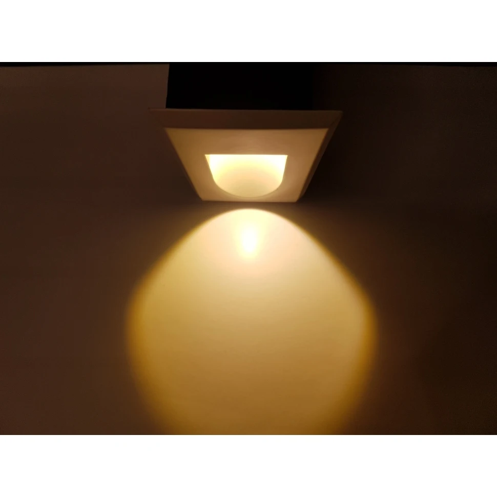 White rectangular LED lamp for staircase lighting 5W, 3000K Warm white, Aluminium, IP 20, glow down