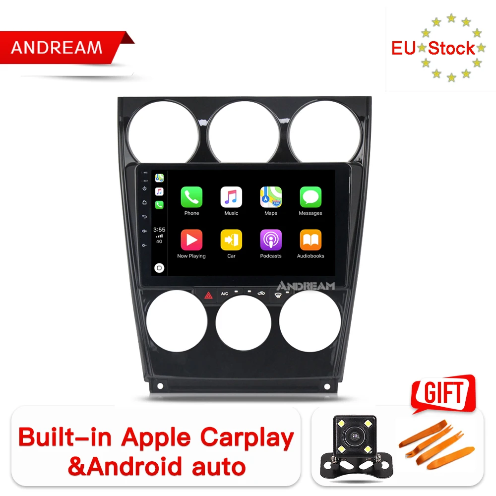 Andream 9 дюймов Android 8 1 Восьмиядерный автомобильный dvd плеер для Mazda 6 2002 2008 2G + 3 rom gps