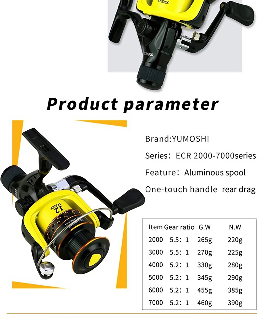 2000- 7000 Metal Spool Spinning Fishing Reel Saltewater Carp Fishing Reel Speed ratio 5.2:1