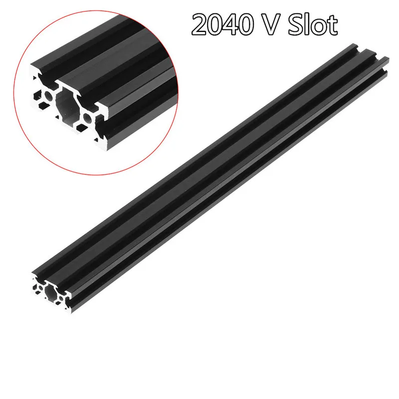 100-1000mm Black 2040 V-Slot Aluminum Profile Extrusion Frame For CNC Laser Engraving Machine Tool W