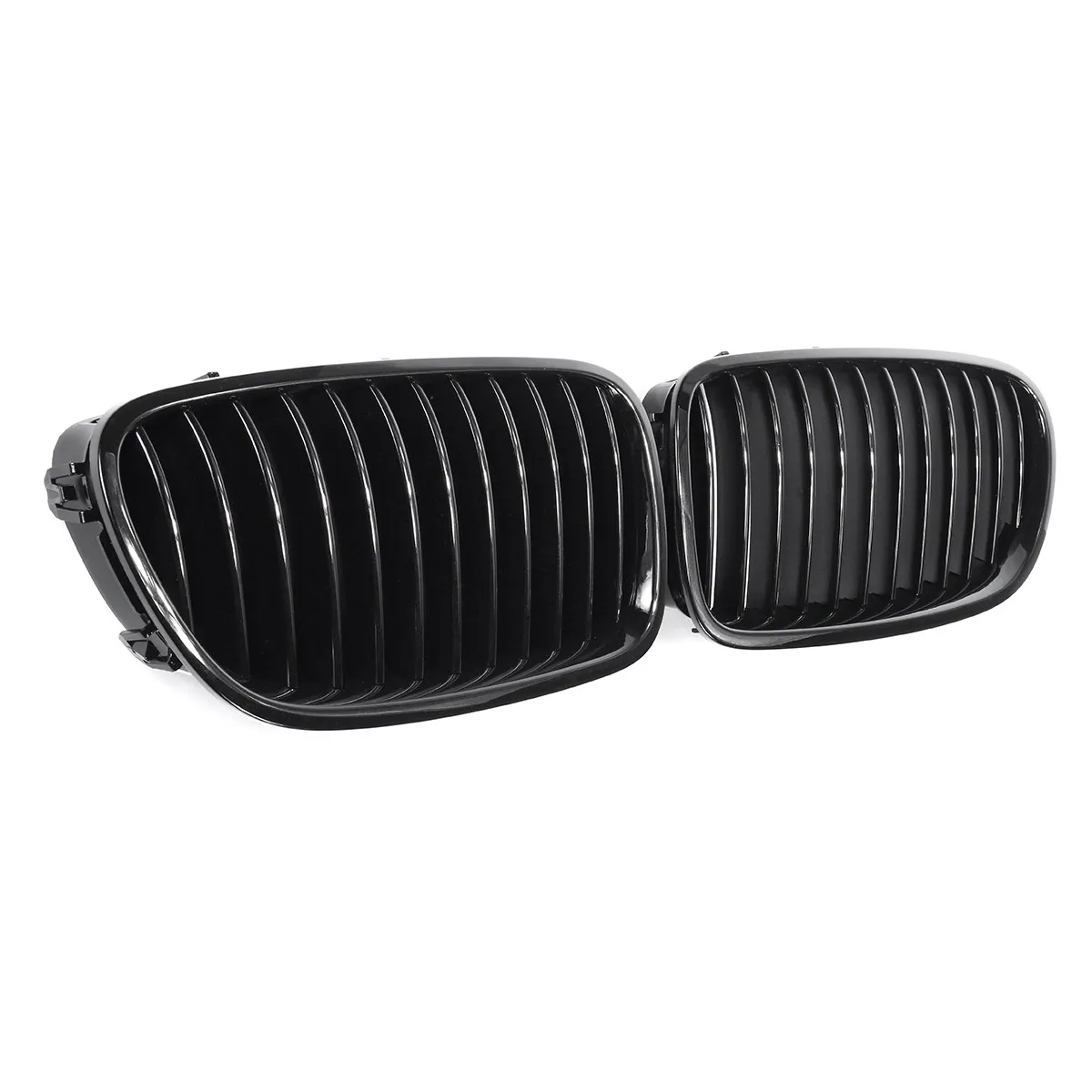 Kopen 1 Paar Gloss Black Carbon Fiber M Kleur 1 Lijn Slat Voorbumper Nier Roosters Voor Bmw F18 F10 F11 5 Serie 2010 2014 2015 2016