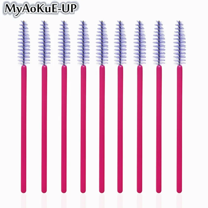 Ny rose-light purple 50 шт одноразовые кисти для макияжа косметические ресницы Хрустальная ресница кисти Алмазный аппликатор для ресниц палочки с кисточкой для туши инструменты - Handle Color: Ny rose-light purple