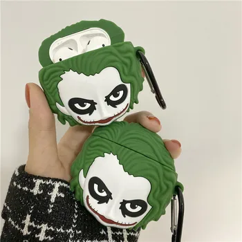

Luxury 3D Movie clown Joker avatar simulation silicone case for AirPods 1 2 pro Bluetooth Accessories cute cover coque fundas
