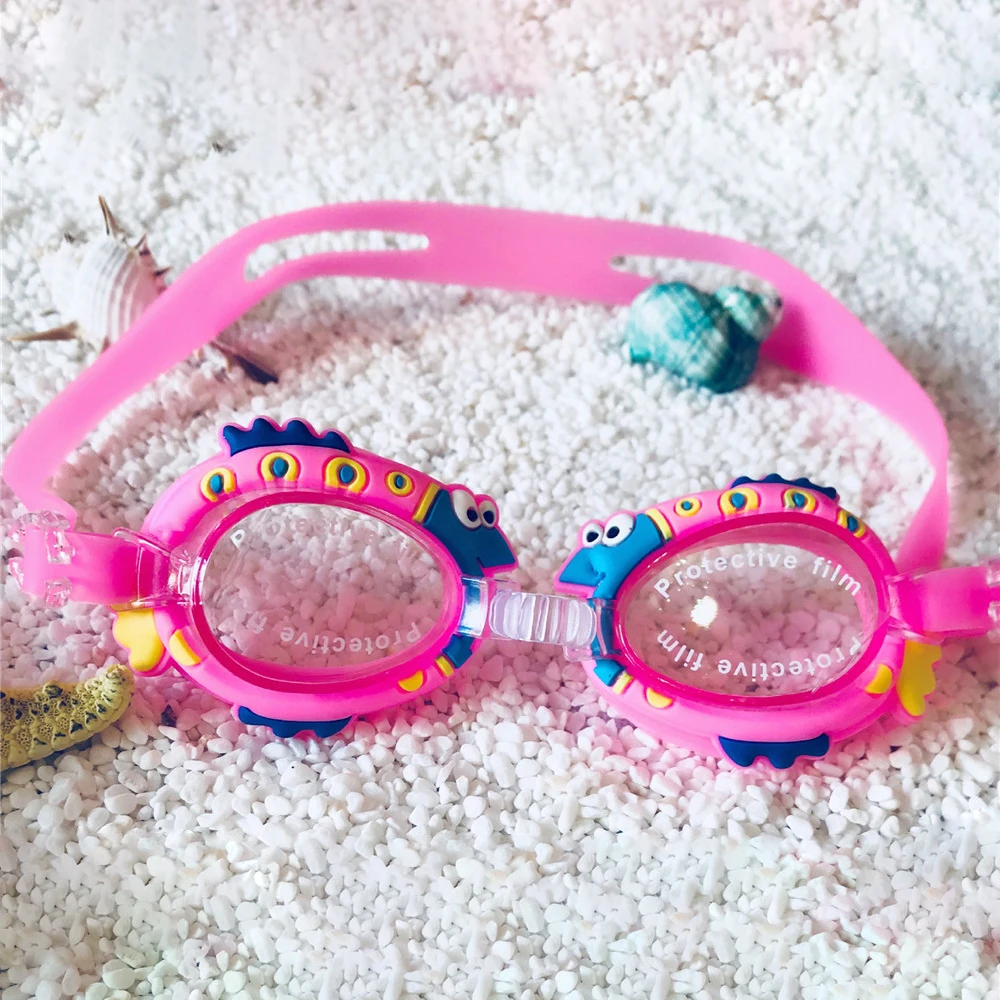 Pink fish Детские плавательные очки для детей 3-8 лет, милые водонепроницаемые противотуманные очки с регулируемым поясом для мальчиков и девочек - Цвет: Pink fish