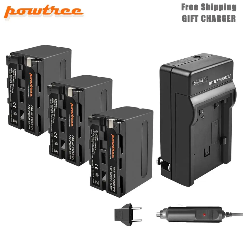 Powtree 8700 мА/ч NP F960 F970 Камера Батарея + ЖК дисплей Зарядное устройство для Sony F770 F550 CCD