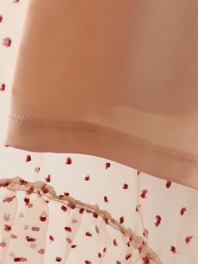 ZA Новое Креповое платье с принтом в горошек на осень и зиму модное платье с пышными рукавами и прозрачным бантом на воротнике сексуальное женское платье