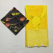 Новейший стиль швейцарская хлопковая сухая кружевная ткань Гана восковая печать ткань воск Анкара ткань настоящий воск принт материал одежды 4 ярдов