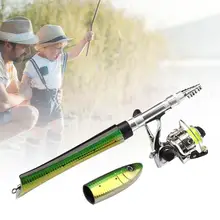 

55% Discounts Hot! 1m Portable Mini Fish Shape Telescopic Fishing Rod Spinning Casting Reel Kits