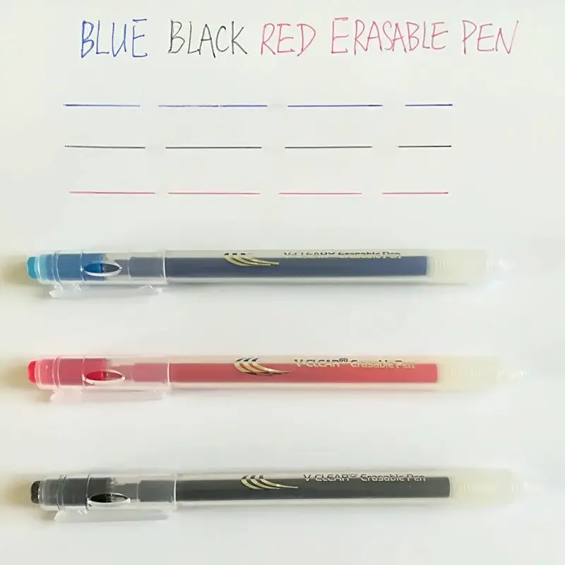 0,7 мм фиолетовая стираемая гелевая ручка с ластиком прозрачная пластиковая трубка волшебная ручка Тепловая ручка с исчезающими чернилам школьная Ручка frixion канцелярские принадлежности - Цвет: 3 Colors Pen