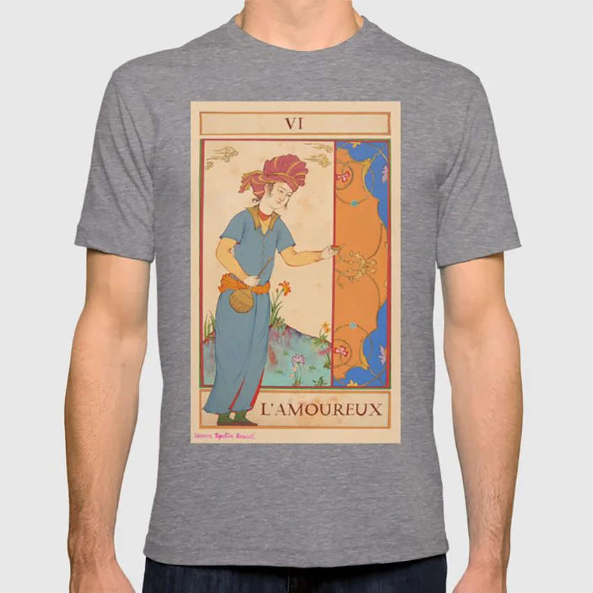 Tarot Card-L'Amoureux-Lovers футболка любовь Винтаж