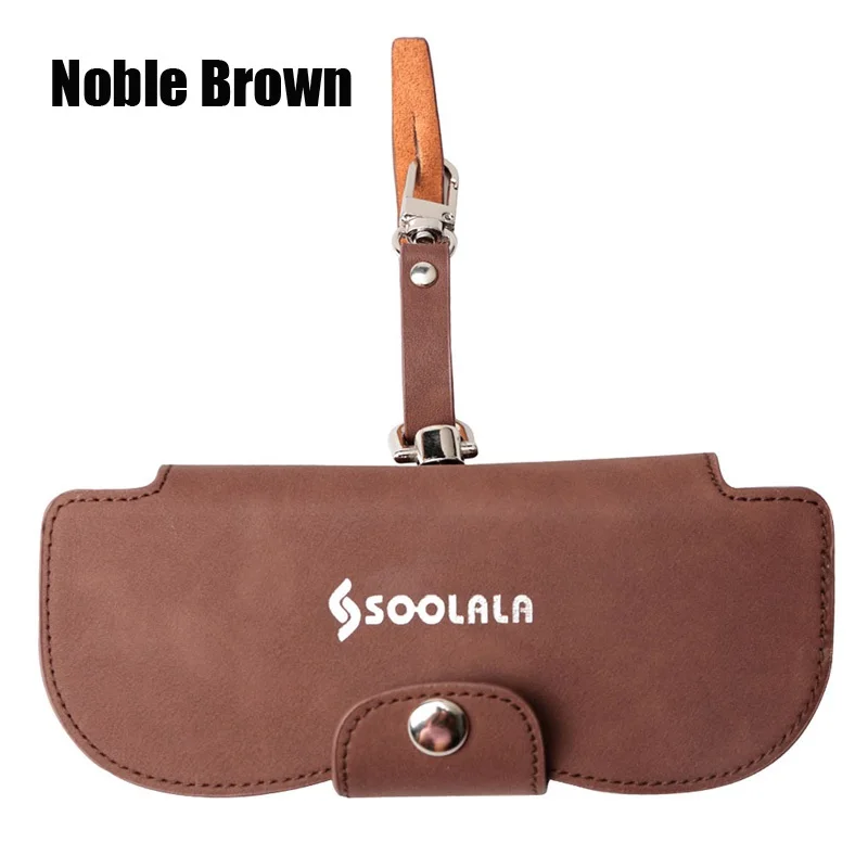 Noble Brown SOOLALA уникальный PU кожаный зажим очки сумка Многофункциональный мультфильм Футляр для очков женские очки для чтения солнечные очки для хранения - Цвет: Noble Brown