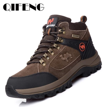 PopularMenWinterBootsGenuineLeatherSneakersForManFurPlushSnowShoesWarmOutdoorAnkleBootsClassicHikingFootwear