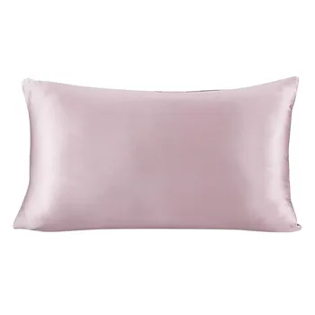

100% Silk 19 Momme Silk Mulberry 1Piece Pillowcase With Hidden Zipper Pure Color Good For Healthy Standard Queen King Pillowcase