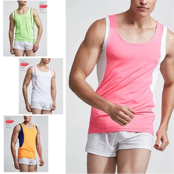 

Men Running Vest Gym Sleeveless Shirt Summer Slim Tank Men Sport Vest Man Singlet Sweat-absorbent quick-drying vest Casual vest
