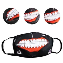 Унисекс аниме Анти Пыль рот маска мультфильм молния зубы печати Косплей респиратор