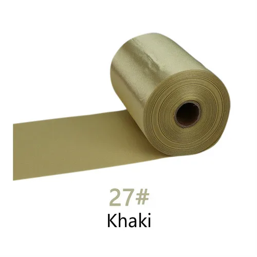 25Meters/Roll 8cm/10cm/15cm Silk Satin Ribbons DIY Wedding Chair Sashes Christmas Gift Wrapping Decoration Silk Ribbons Ruban 27-Khaki